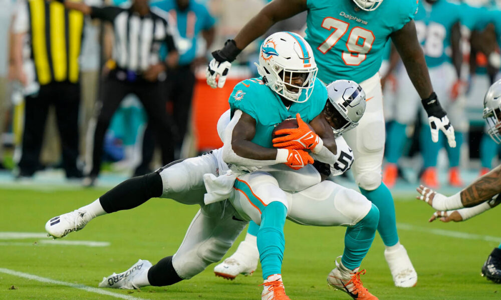 Raiders’ run defense improves in preseason win over Dolphins