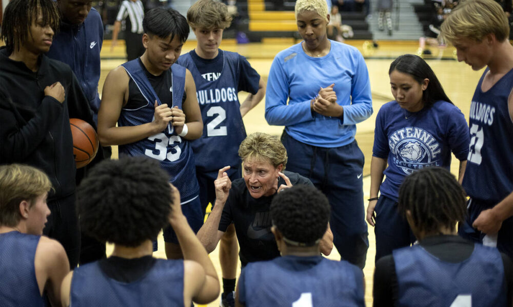 Centennial’s Karen Weitz wins first game coaching boys team — PHOTOS