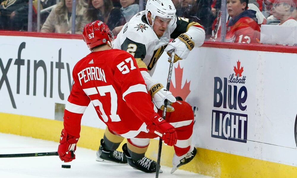 Golden Knights’ Jack Eichel leaves win over Red Wings early