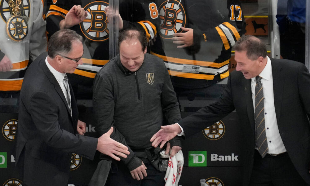 Golde Knights Bruce Cassidy, Boston Bruins square off again