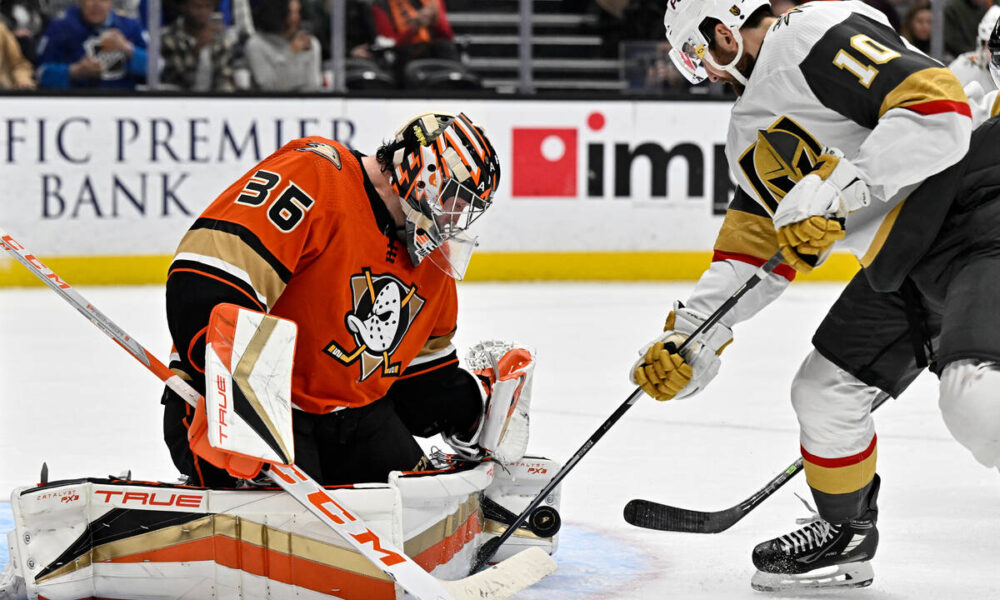 Golden Knights lose shootout to John Gibson, Anaheim Ducks