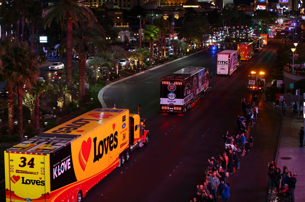 NASCAR Hauler Parade returns to Las Vegas Strip Fan Shotz