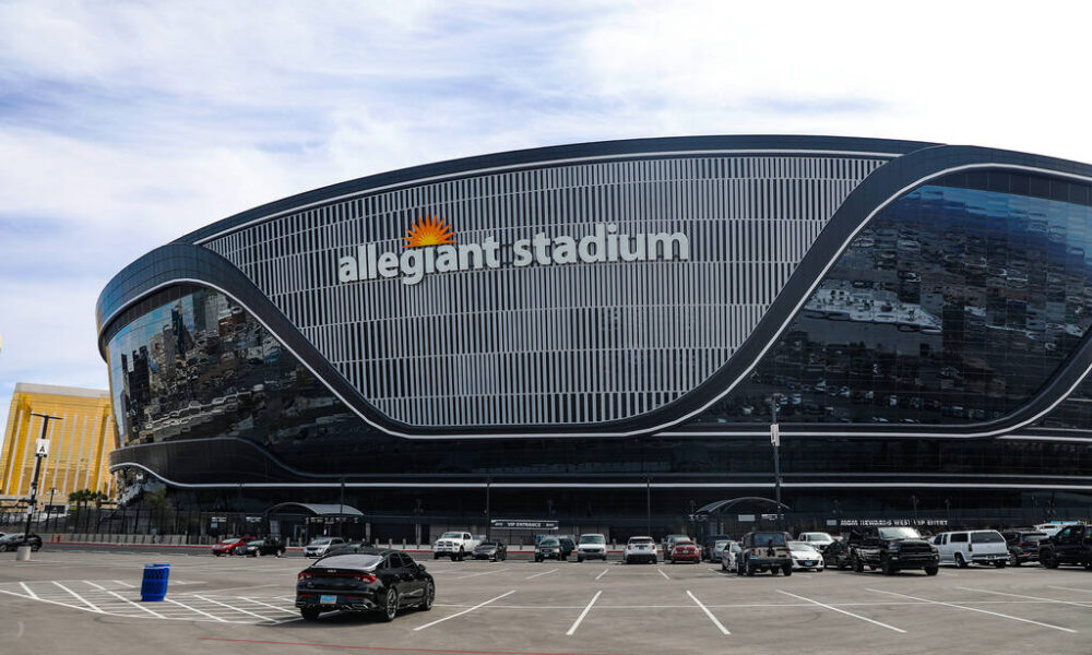 Raiders unveil new bicycle racks, bike paths at Allegiant Stadium