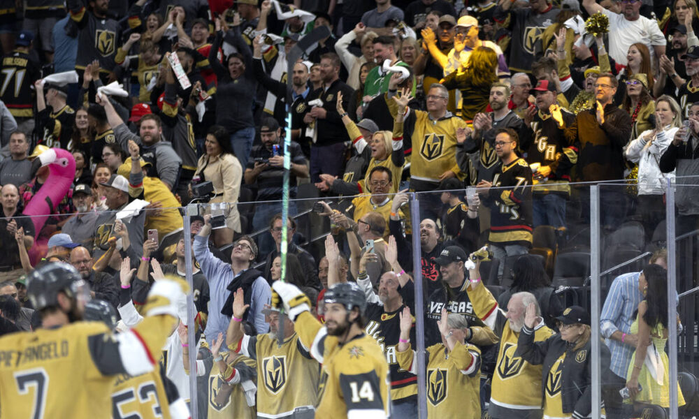 Golden Knights fans pack practice arena to cheer team