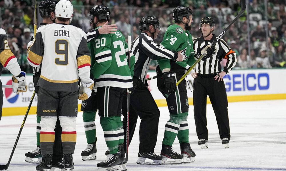 Stars captain Jamie Benn to have hearing for cross-check on Knights’ Mark Stone