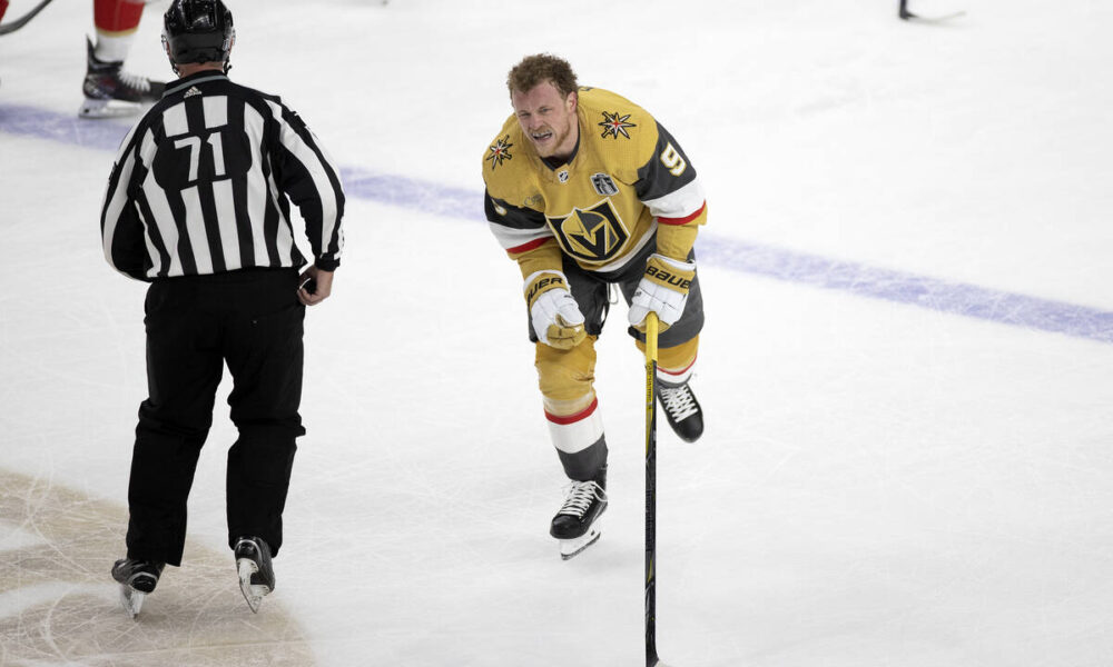 Golden Knights Jack Eichel Ok After Hit By Panthers Matthew Tkachuk Fan Shotz 