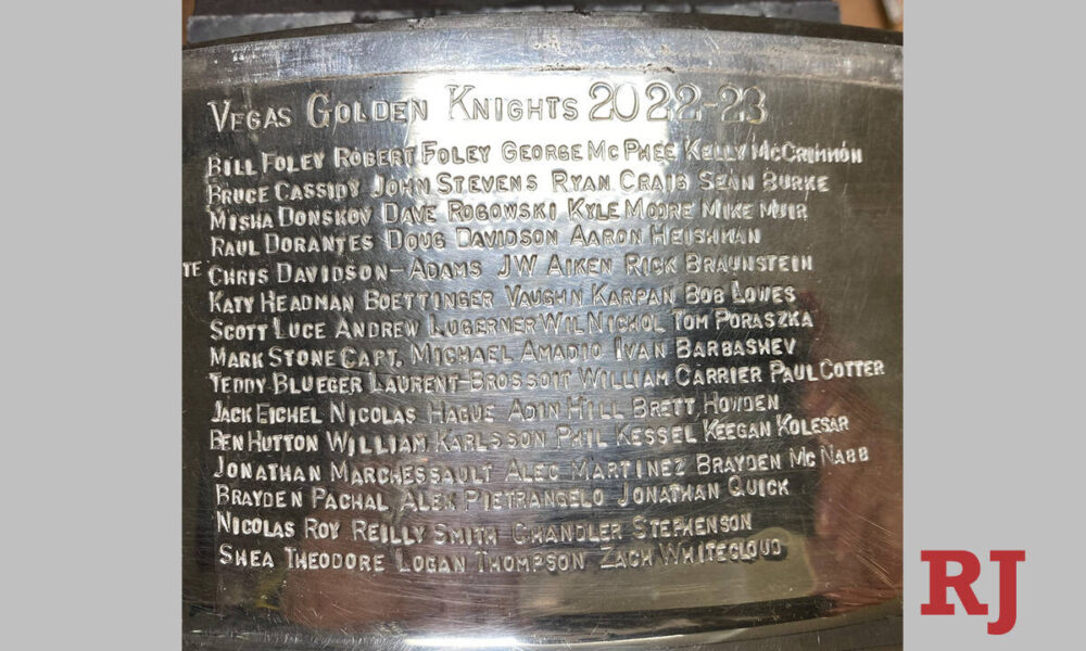 Golden Knights get their names added onto Stanley Cup