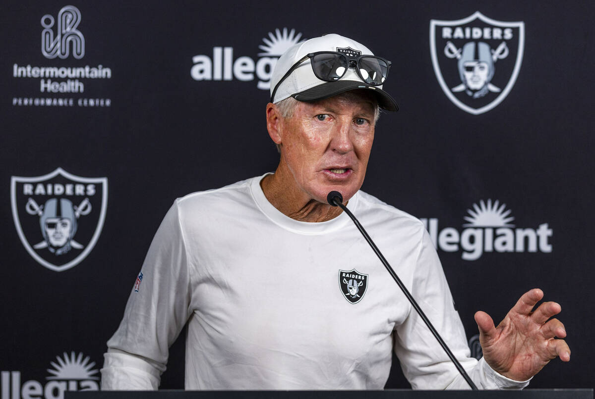Raiders’ Pete Carroll speaks to media Wednesday during training camp | Raiders News