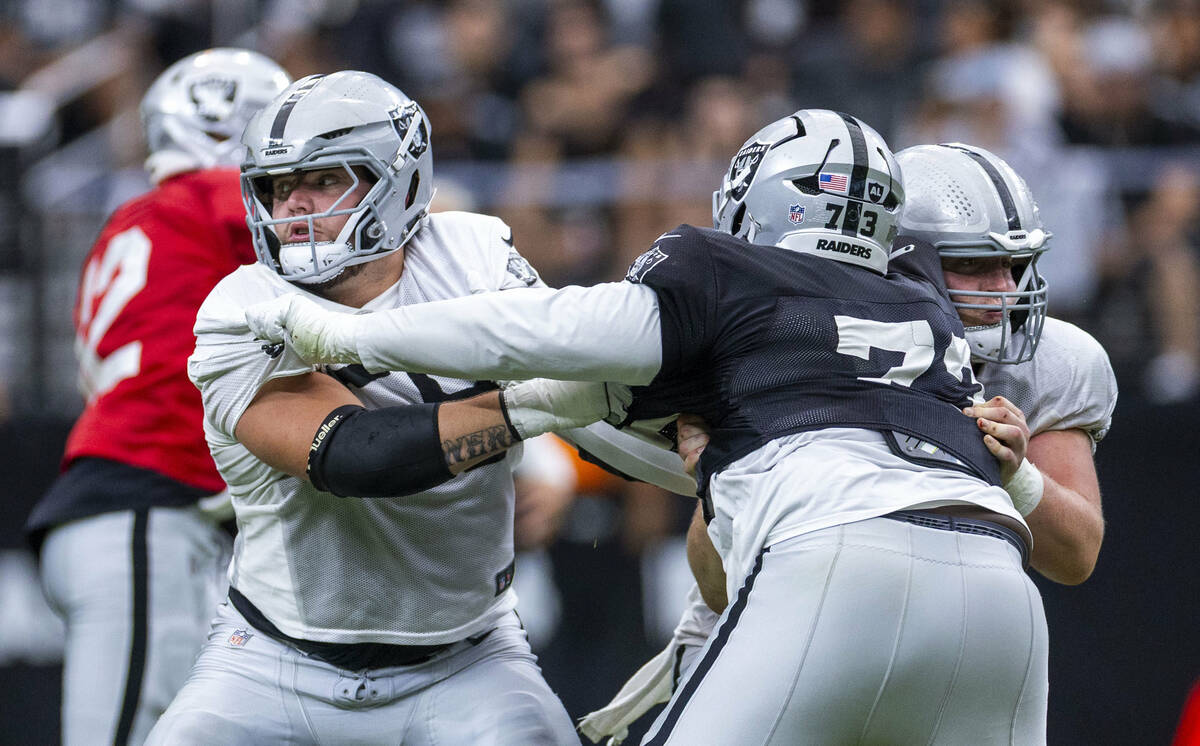 Raiders’ Jackson Powers-Johnson, Alex Cappa battle for starting guard position | Raiders News