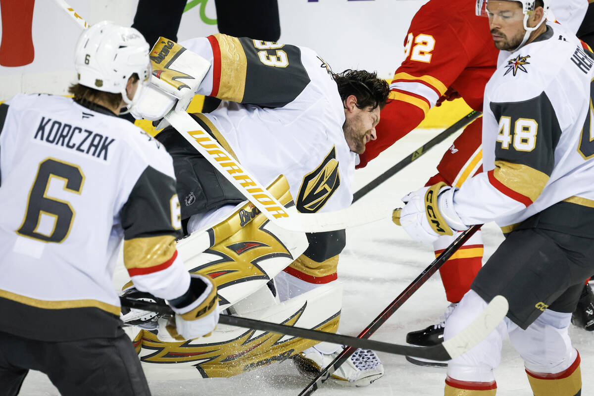 Adin Hill injured during Golden Knights’ win over Calgary Flames | Golden Knights