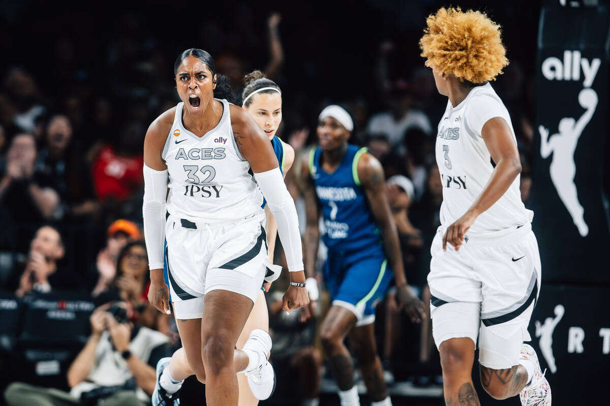 Gray’s hot shooting, Wilson’s double-double lift Aces past Lynx 100-97